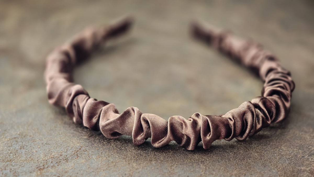 Brown Satin Headband
