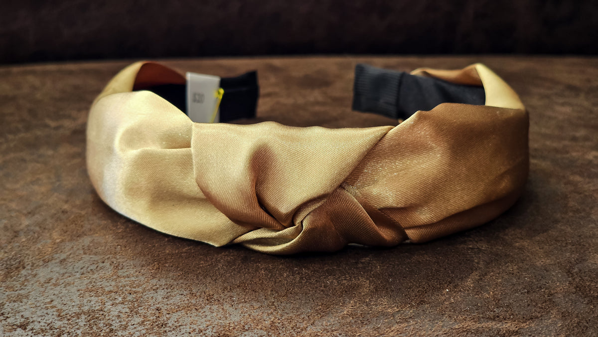 Latte Satin Bow Headband