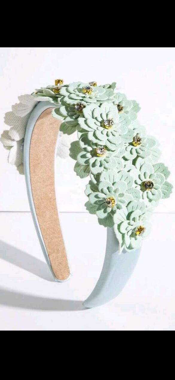 Mint Green Floral Headband