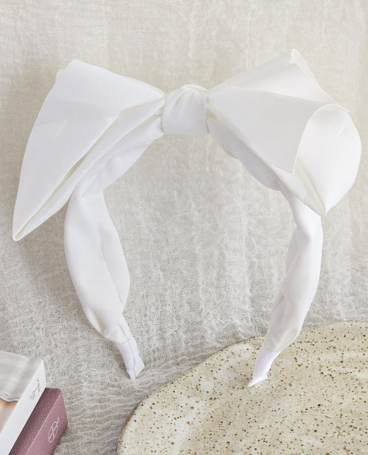 White Bow Headband