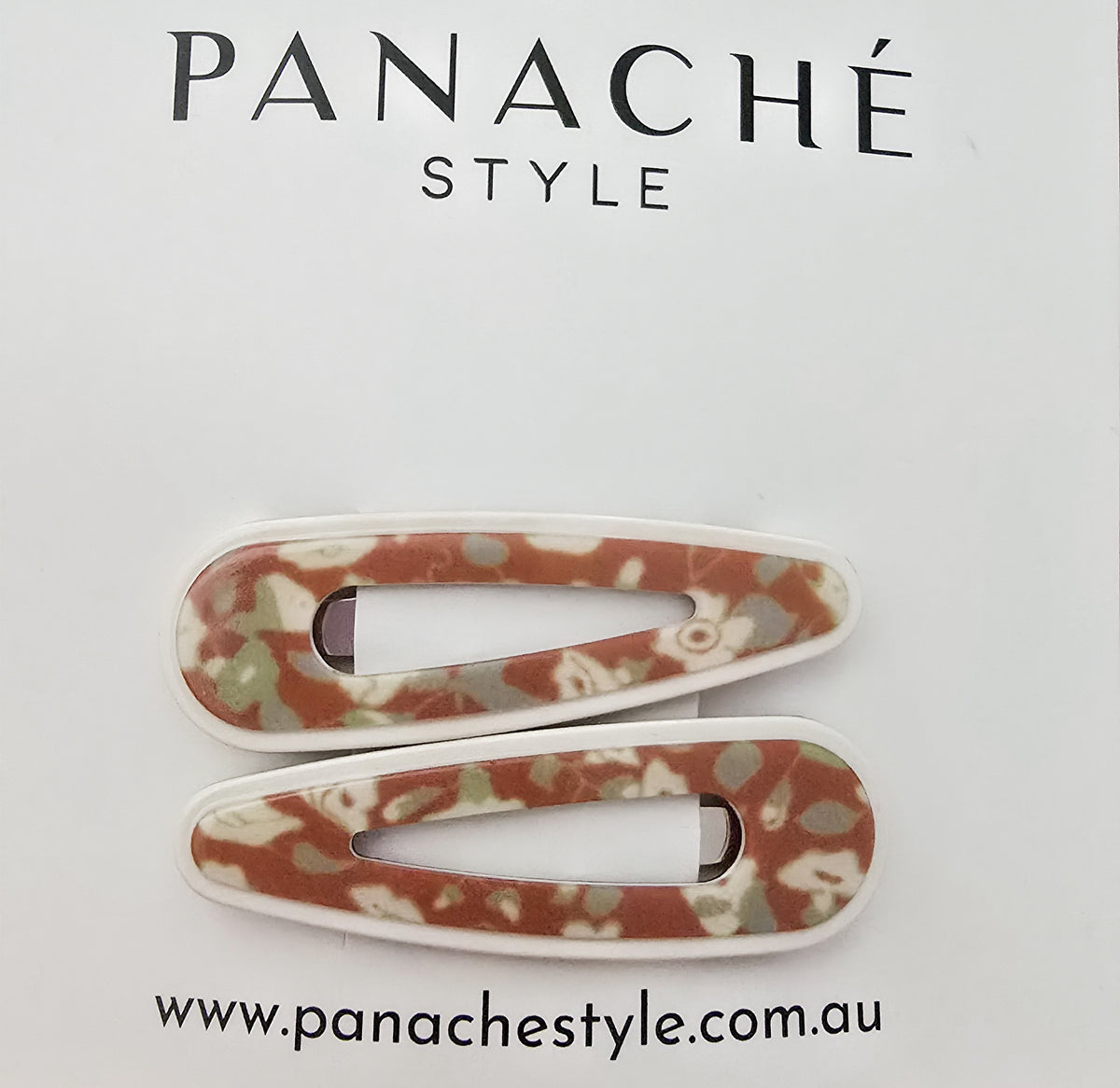Freya Snap Clips - Tan Floral