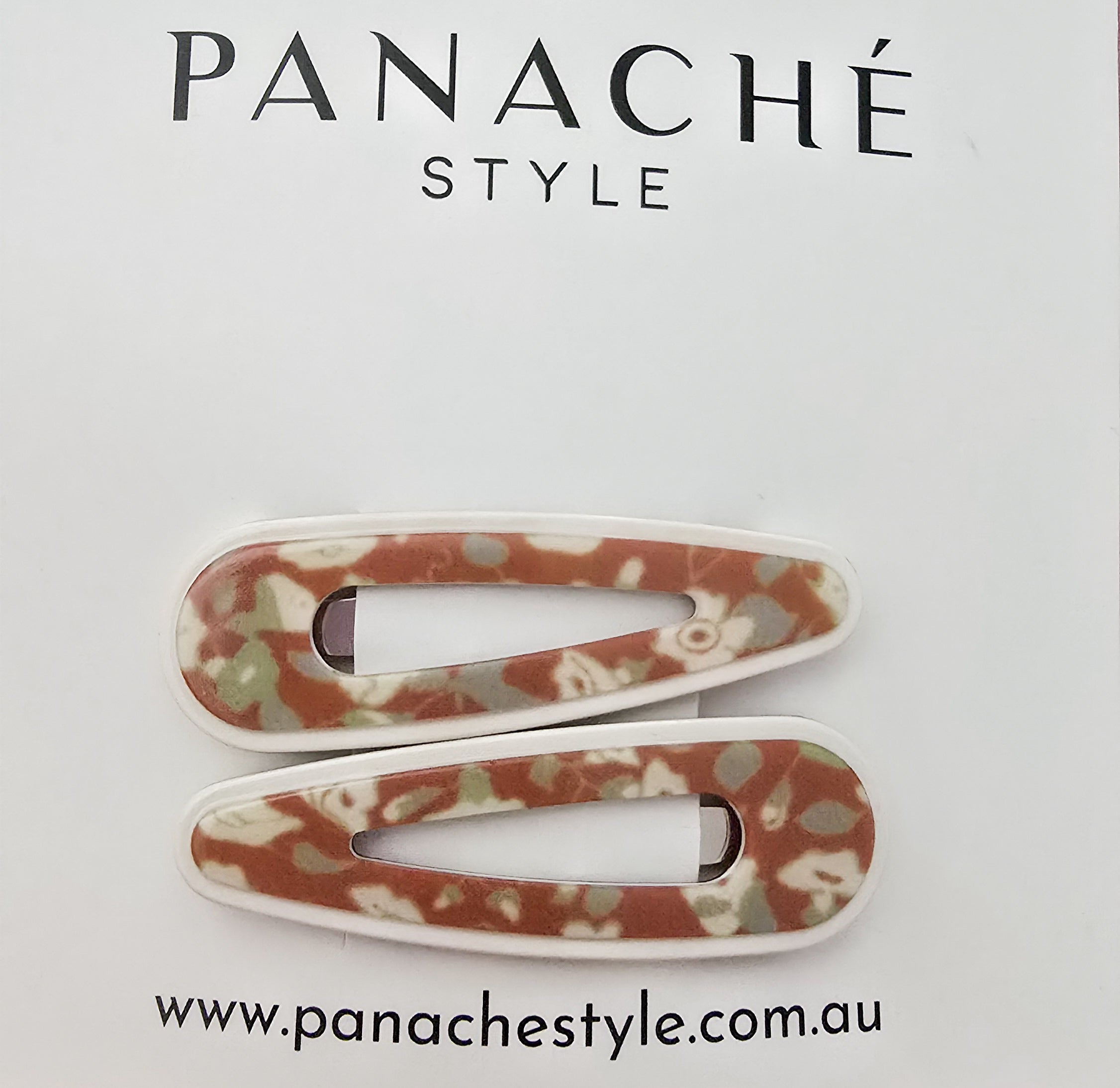 Freya Snap Clips - Tan Floral