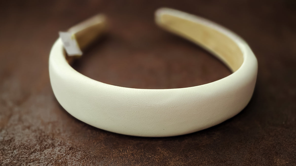 White Leather Headband