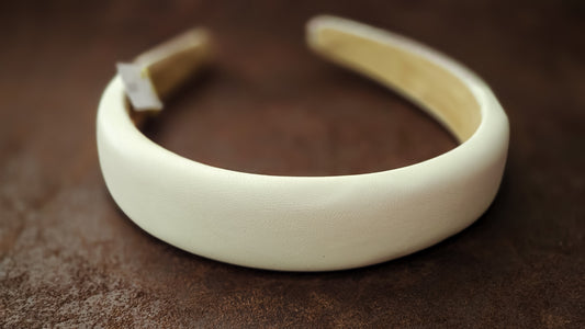 White Leather Headband
