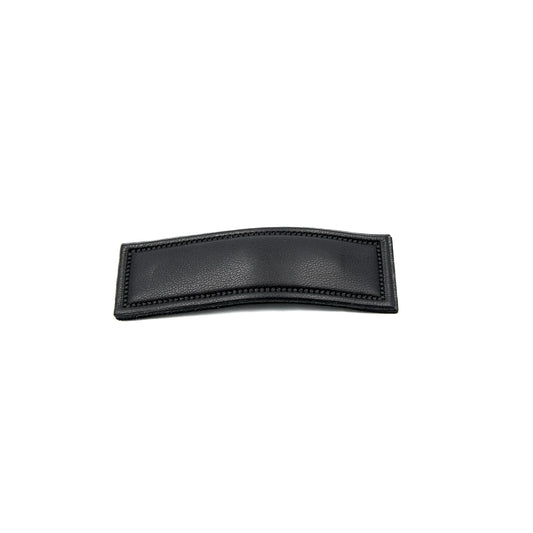Leather Rectangle Snap Clip - Black