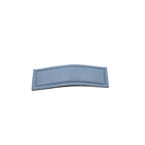 Leather Rectangle Snap Clip - Blue