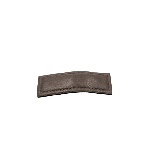 Leather Rectangle Snap Clip - Brown