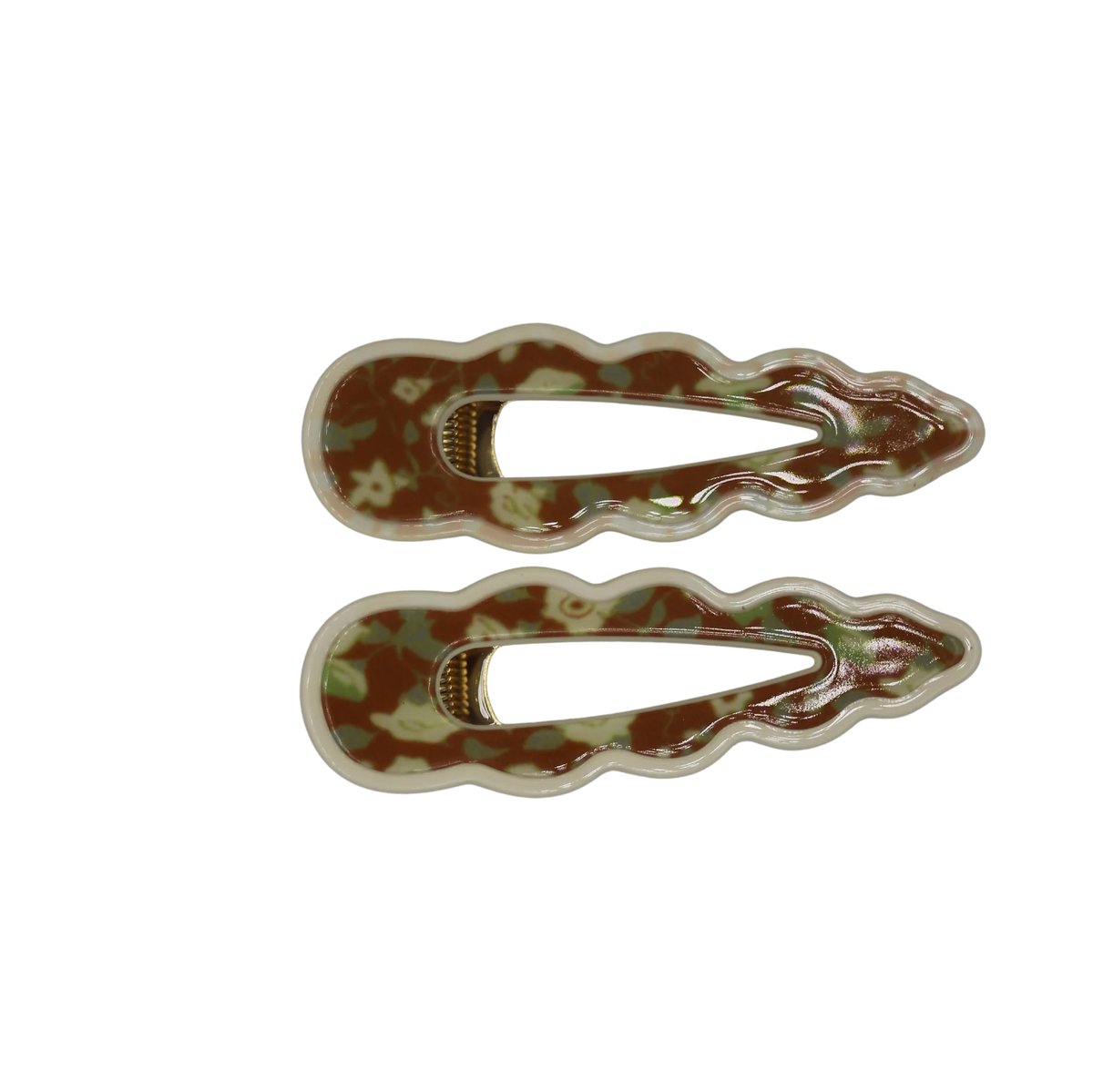 Cassia Clips - Tan Floral