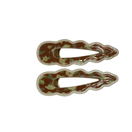 Cassia Clips - Tan Floral