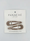 Georgina Snap Clips - Tan Checkered